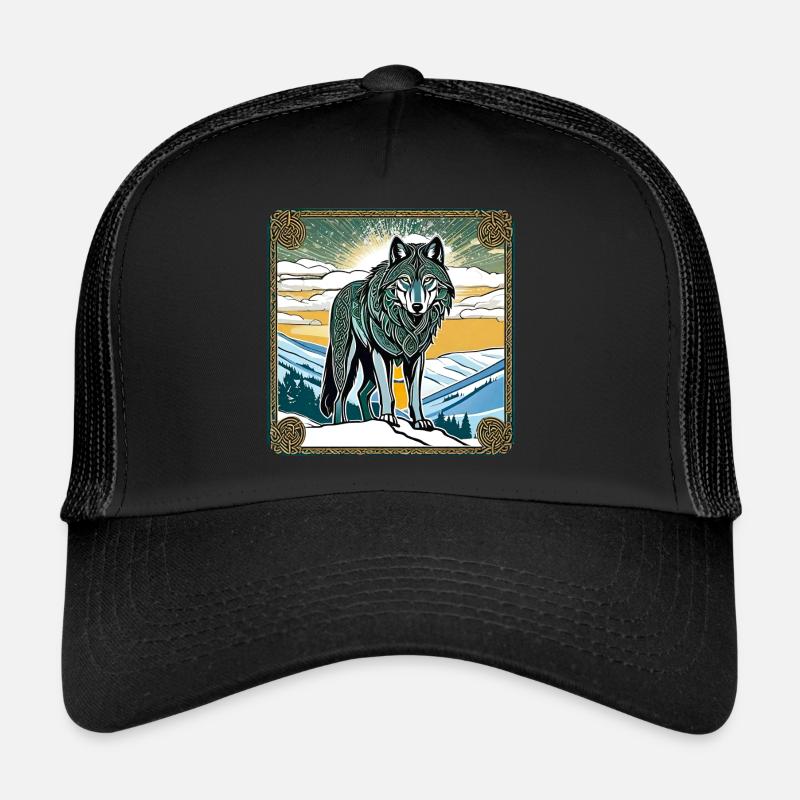 Cooler Wolf im keltischen Style Trucker Cap