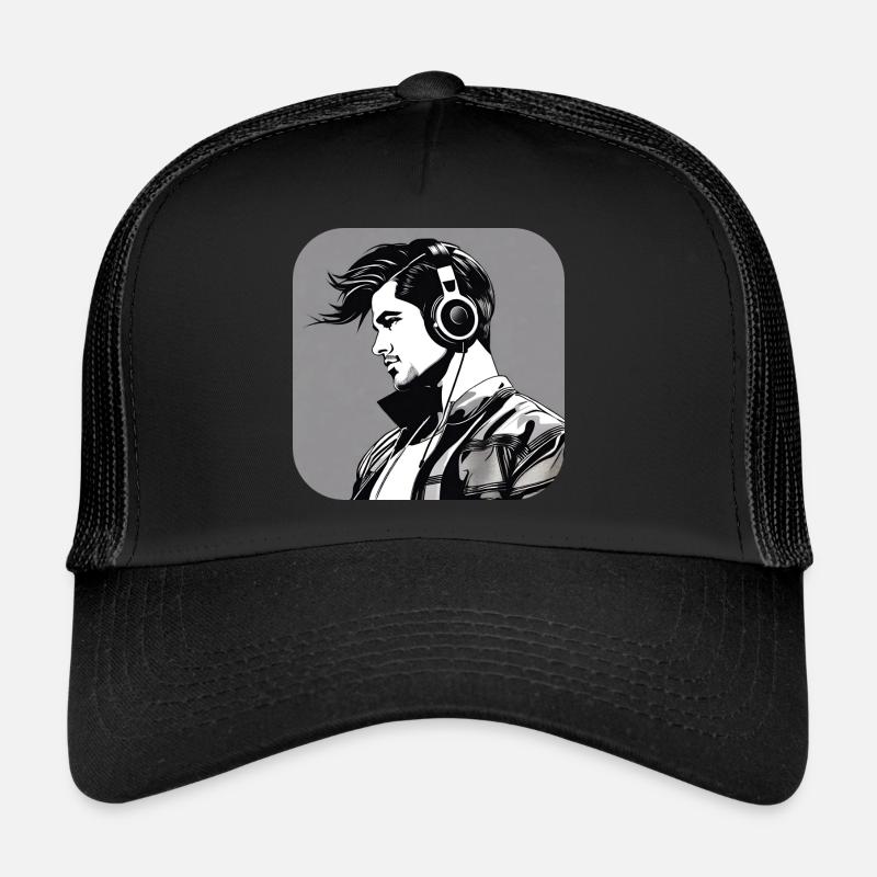 Cool guy with headphones I Trucker Cap
