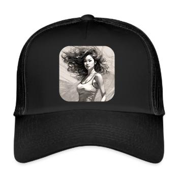 Fille cool - Casquette trucker  - noir/noir - Devant