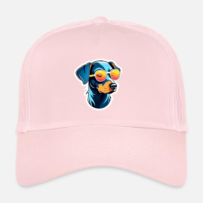 Dobermann Hund Zeichnnung Trucker Cap