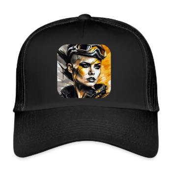Cool Steampunk Girl - Trucker Cap - black/black - Front