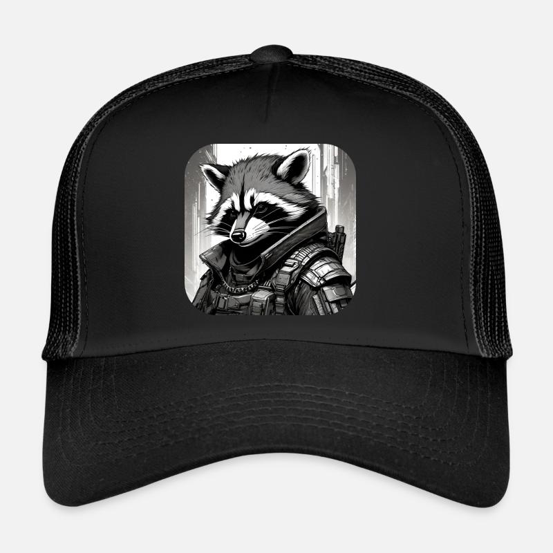 Lässiger Cyberspace Waschbär Trucker Cap