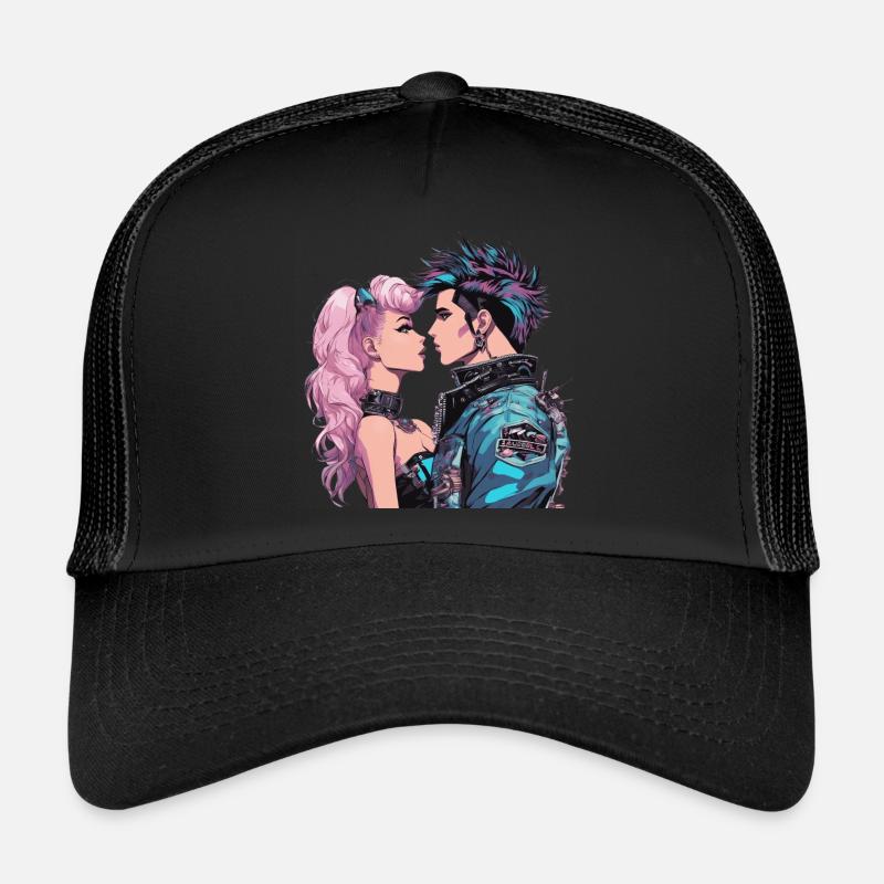 80s New Wave - Trucker Cap - black/black