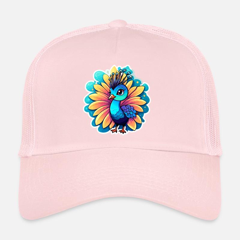 Dessin d’oiseau paon Casquette trucker 