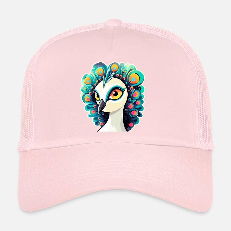 Pfau Vogel Zeichnung Trucker Cap