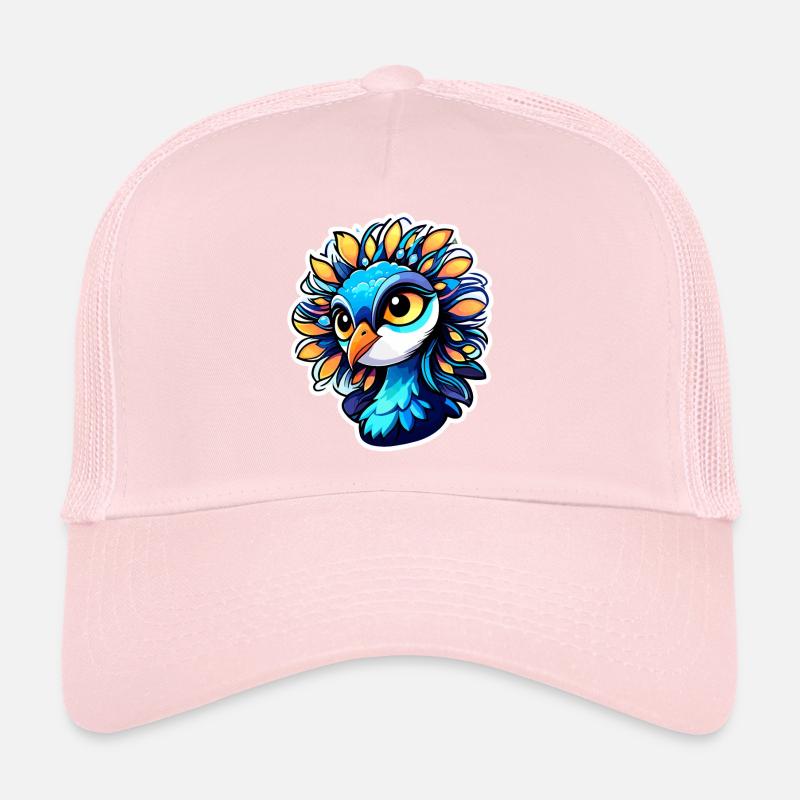 Dessin d’oiseau paon Casquette trucker 