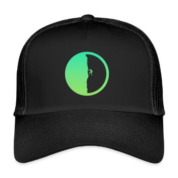 Kletterer Seilklettern Felsklettern - Trucker Cap - Schwarz/Schwarz - Vorne