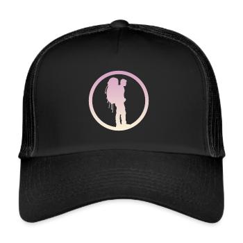 Backpacking Hiking Pilgrims - Trucker Cap - black/black - Front