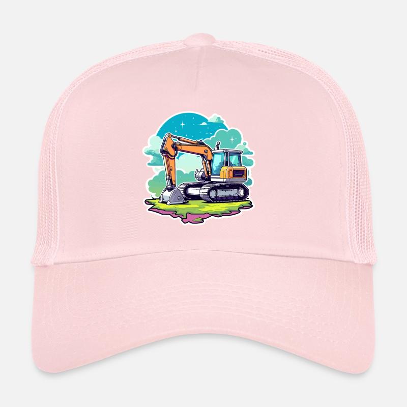 Dessin de chantier de construction d’excavatrice Casquette trucker 