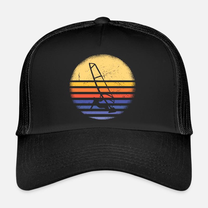 Sport Rétro Coucher de soleil Planche à voile Casquette trucker 