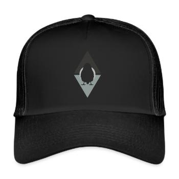 Budgie Bird Illustration Bird Illustration - Trucker Cap - black/black - Front