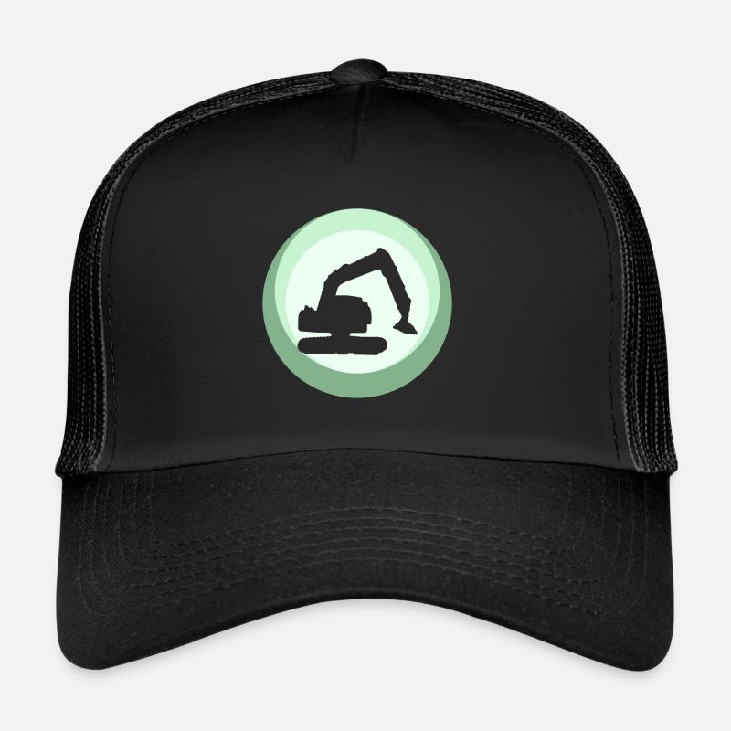Baustelle Baggerfahrerin Bauarbeiter Trucker Cap