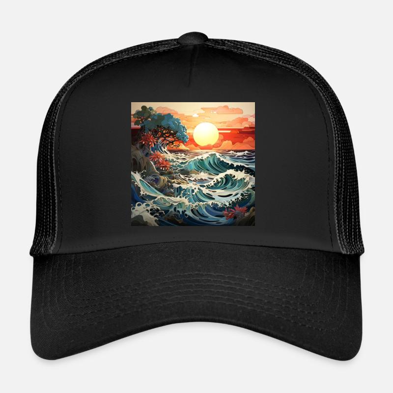 Sunrise on the waves - Trucker Cap - black/black