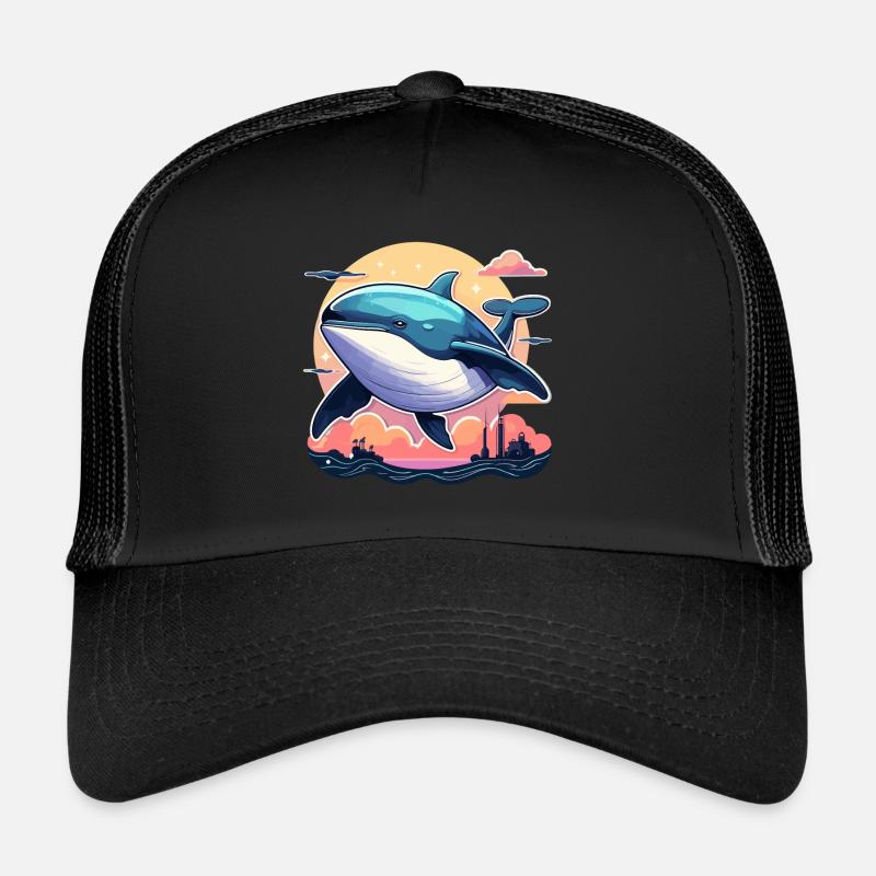 Illustration de baleine Casquette trucker 