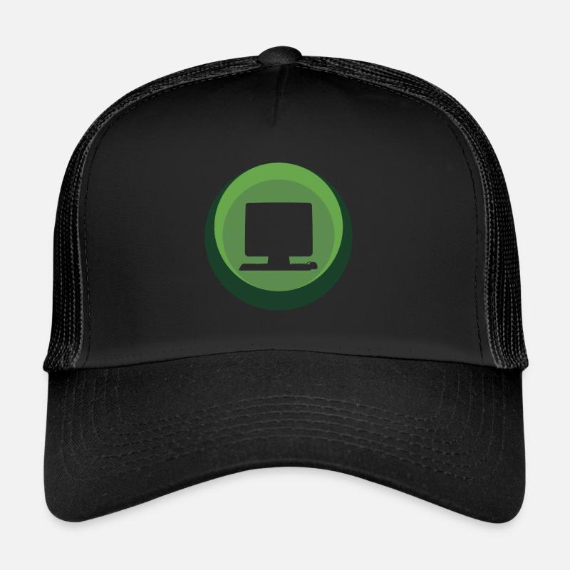 Informatique Travail sur ordinateur - Casquette trucker  - noir/noir