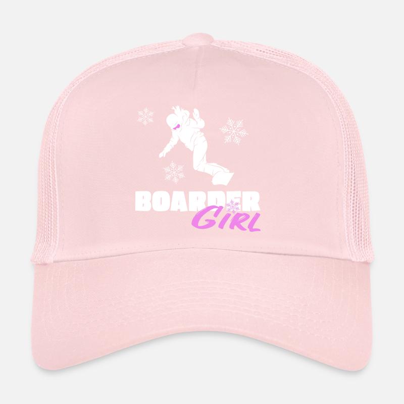 Snowboard Girl Mädchen Piste Boarder Board Schnee Trucker Cap