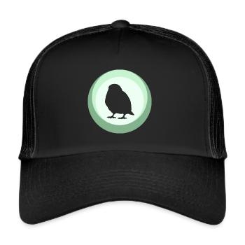 Bird Budgie Bird Illustration - Trucker Cap - black/black - Front