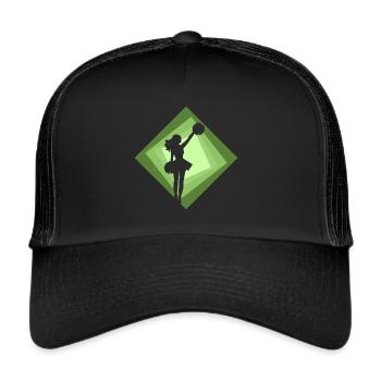 Cheerleader Girl Pompom - Trucker Cap - black/black - Front