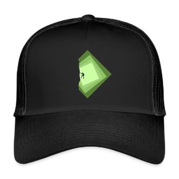 Seilklettern Alpinismus Bergsteigen - Trucker Cap - Schwarz/Schwarz - Vorne