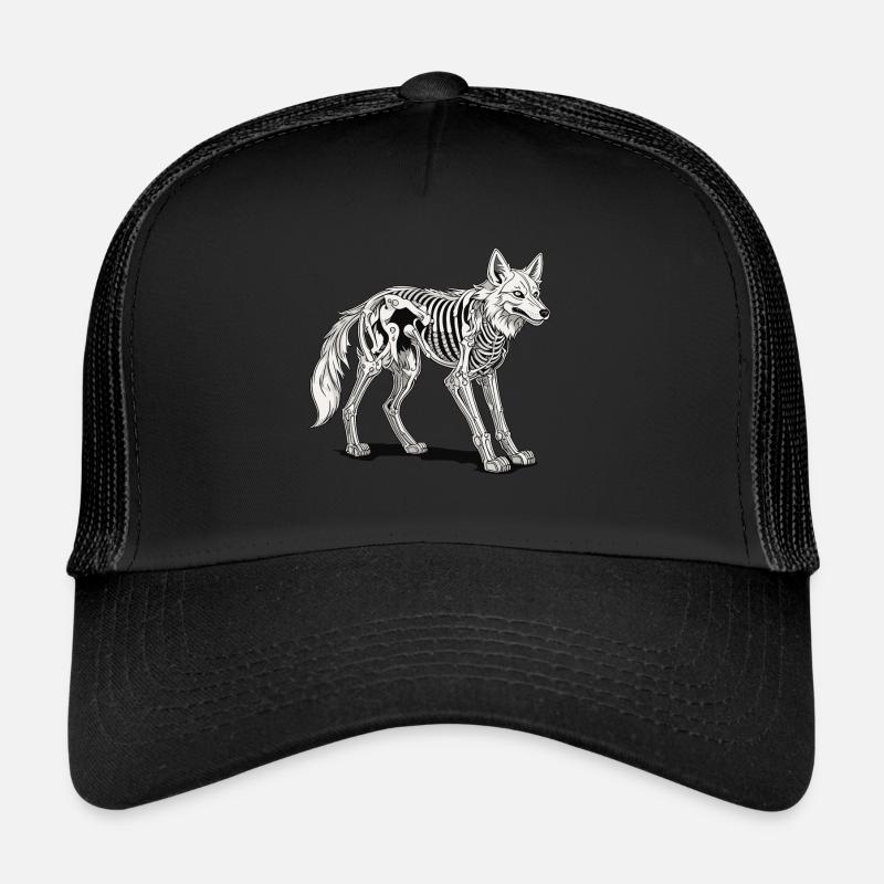 Wolf Skeleton Illustration Trucker Cap