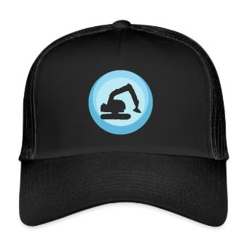 Excavatrice d’ouvrier de construction de chantier de construction - Casquette trucker  - noir/noir - Devant