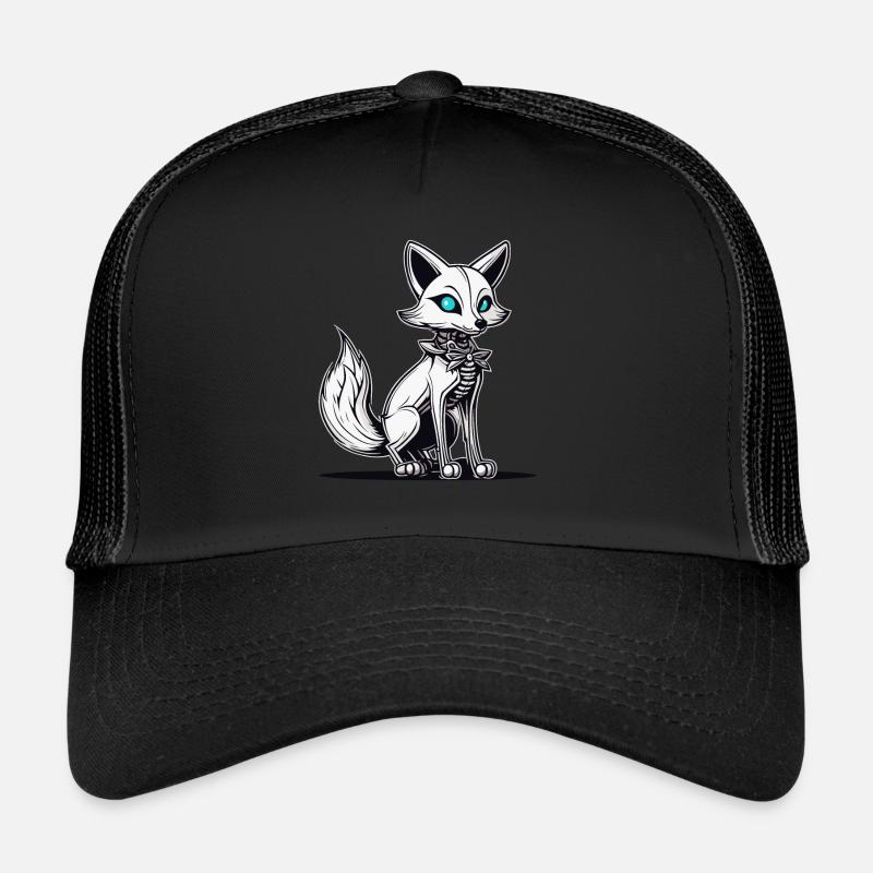 Fox Skeleton Illustration Trucker Cap