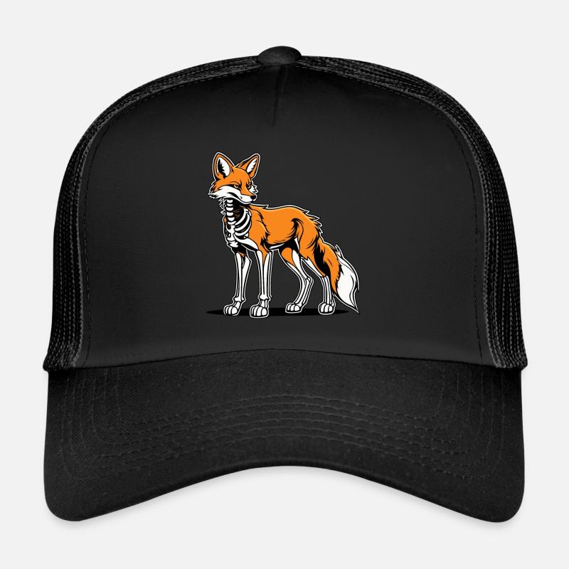 Fox Skeleton Illustration Trucker Cap