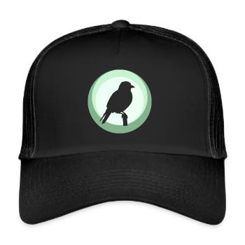 Parakeet, Bird, Illustration, Bird Watching - Trucker Cap - black/black - Front