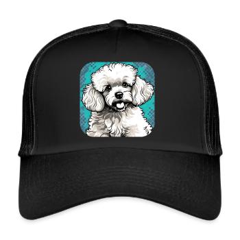 Cute Toy Poodle I - Trucker Cap - black/black - Front