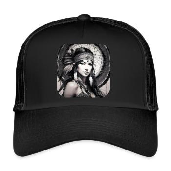 Chaman mystique - Casquette trucker  - noir/noir - Devant