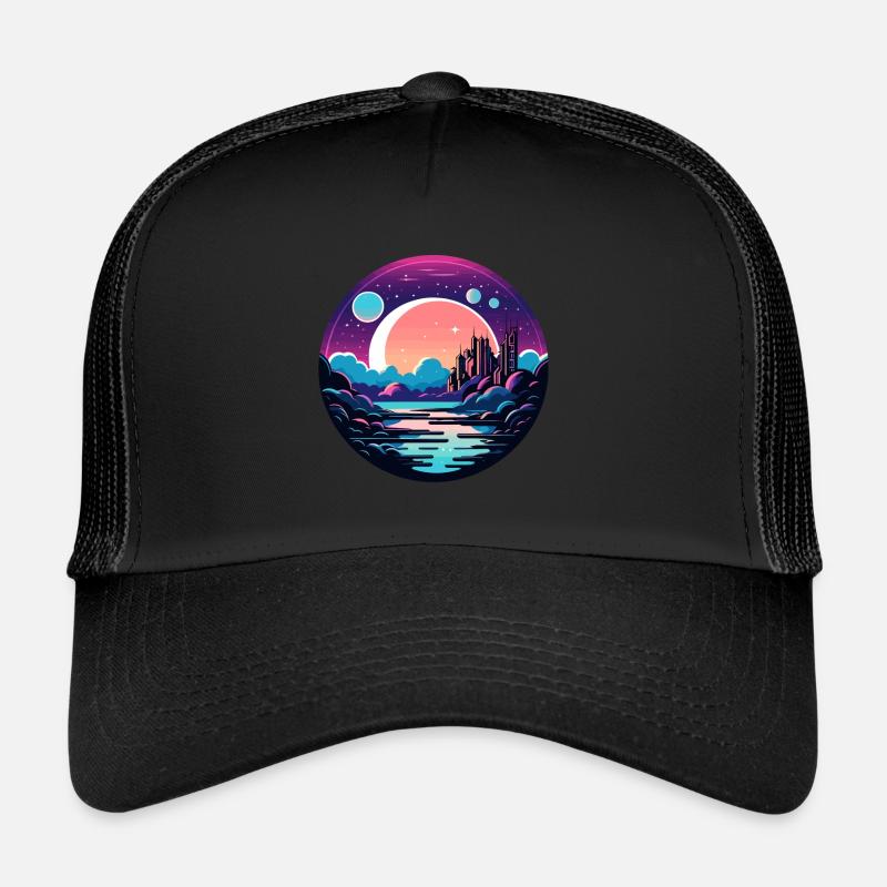 Illustration de paysage de lune Casquette trucker 
