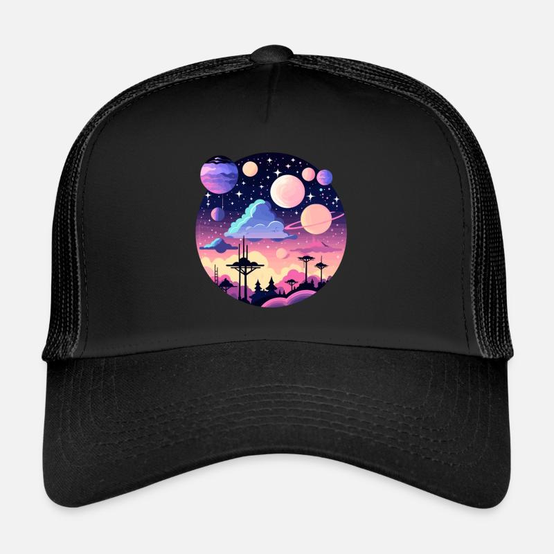 Illustration de paysage de lune Casquette trucker 