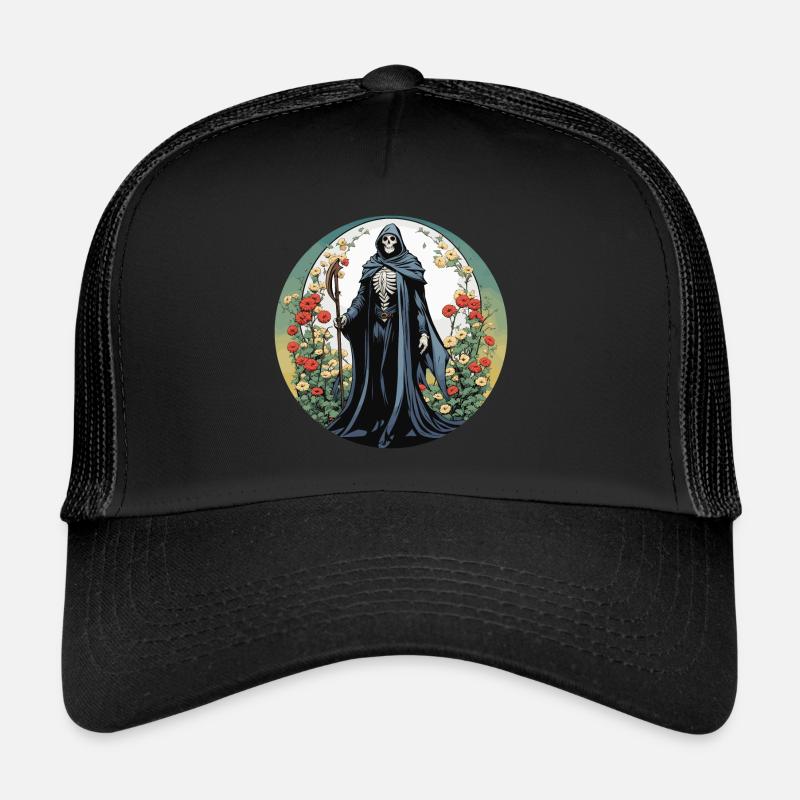 Illustration de fleurs de la Faucheuse Casquette trucker 