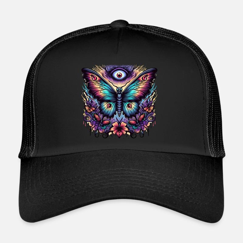 Schauriger Schmetterling mit Totenkopf Trucker Cap