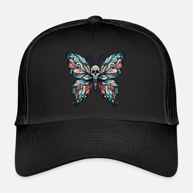 Düsterer Schmetterling mit Totenkopf Trucker Cap