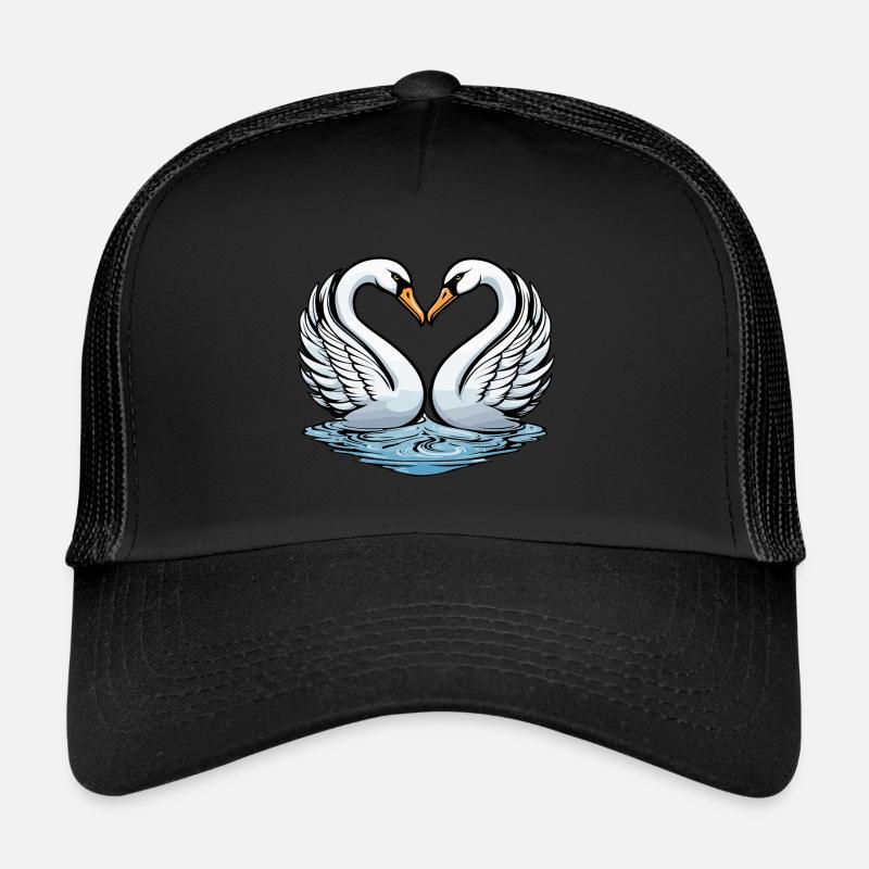 Illustration de la Saint-Valentin cygne Casquette trucker 