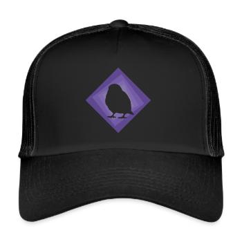 Perruche, Ailes, Oiseau - Casquette trucker  - noir/noir - Devant