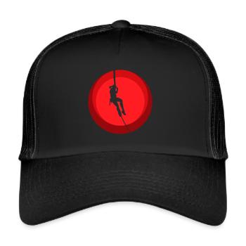 Climbing, Climbing, Rock Climbing, Sportsmen - Trucker Cap - black/black - Front