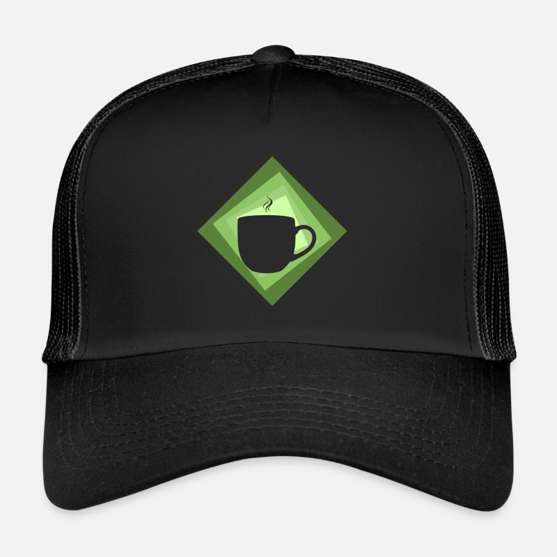 Kaffee Kaffeebohne Koffein - Trucker Cap - Schwarz/Schwarz