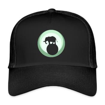 Chapiteau de cirque Chapiteau de cirque éléphant - Casquette trucker  - noir/noir - Devant