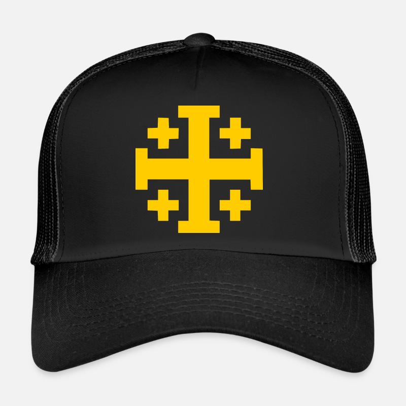 Jerusalem kreuz Jerusalemkreuz - Trucker Cap - Schwarz/Schwarz