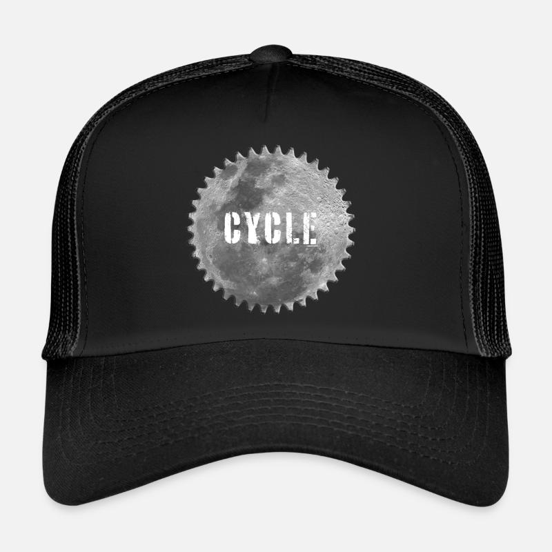 Balade à vélo sur la lune - Casquette trucker - noir/noir