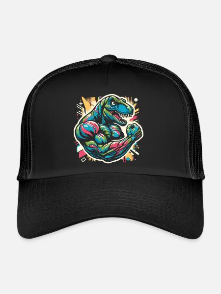 Trex musculation - Casquette trucker  - noir/noir - Devant