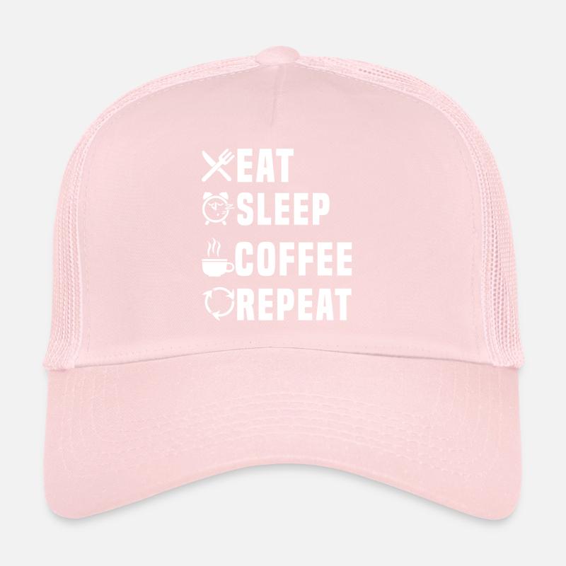 eat sleep coffee repeat Trucker Cap