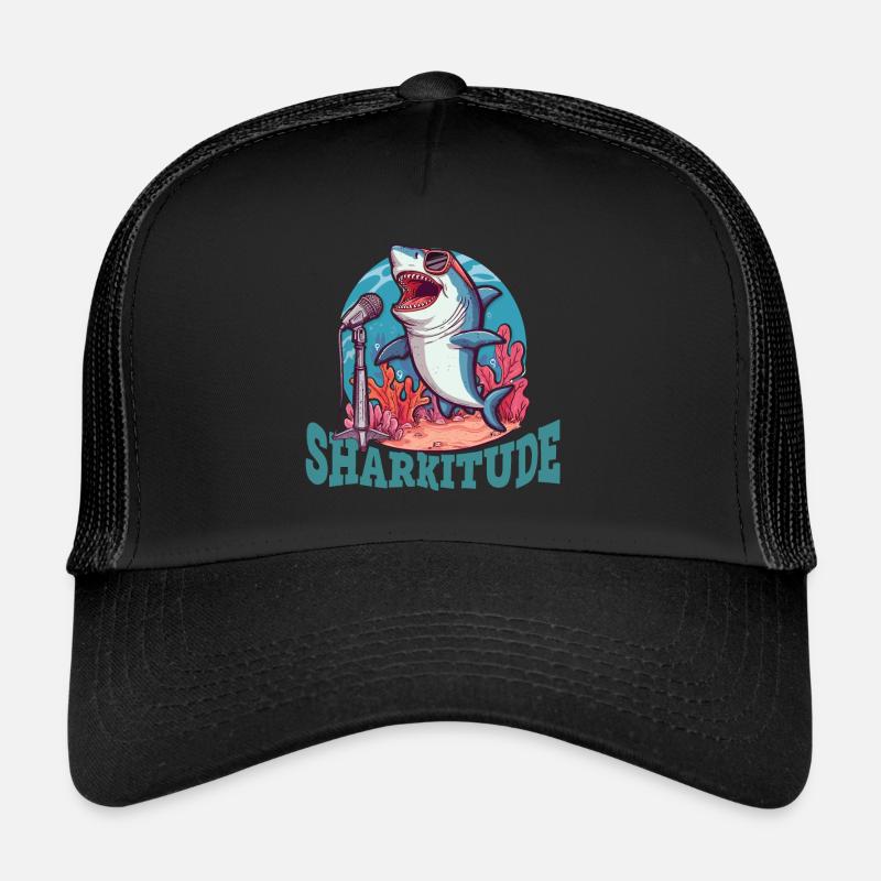 Sharkitude Shark singt mit Haltung Trucker Cap