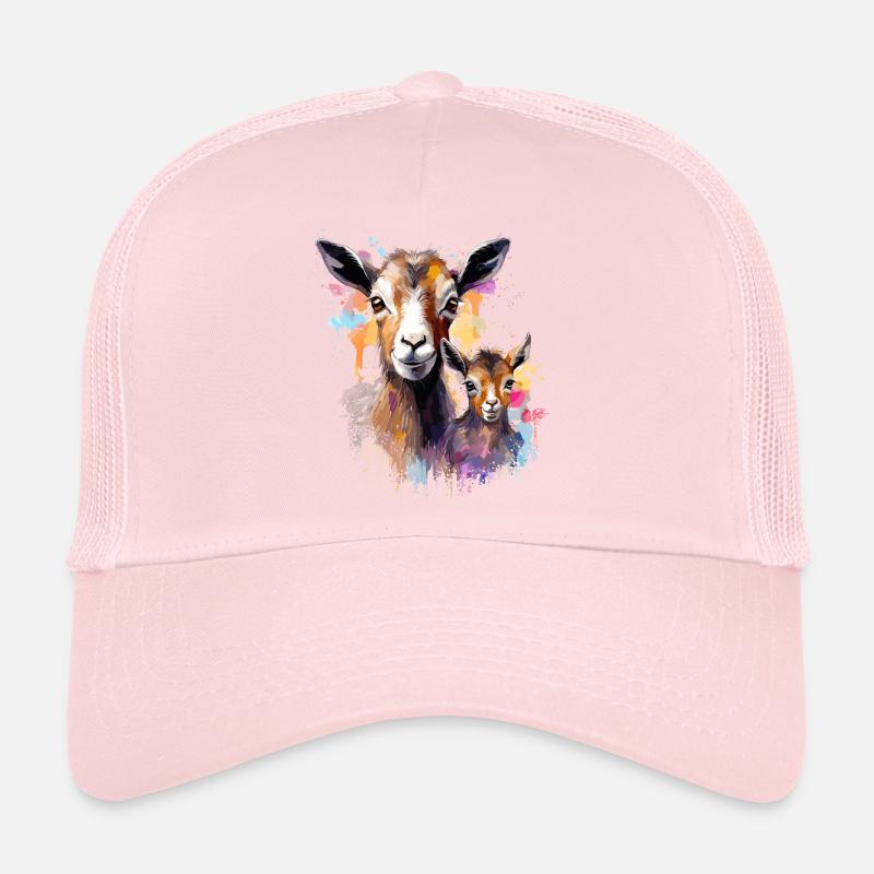 Chèvre, biquette, maman chèvre et son chevreau Casquette trucker 