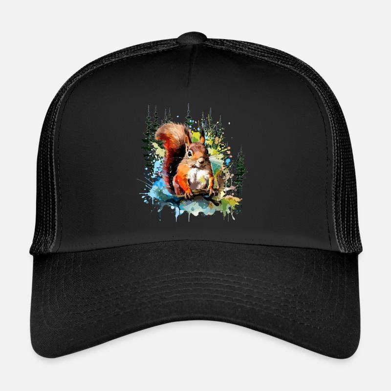 Ecureuil - Casquette trucker  - noir/noir
