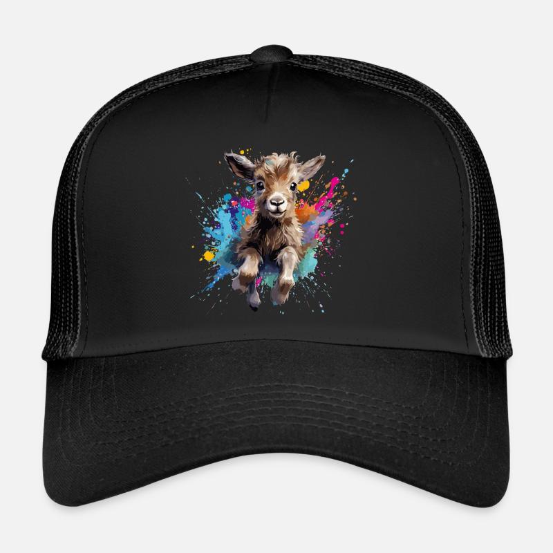 chèvre, cabris qui saute Casquette trucker 