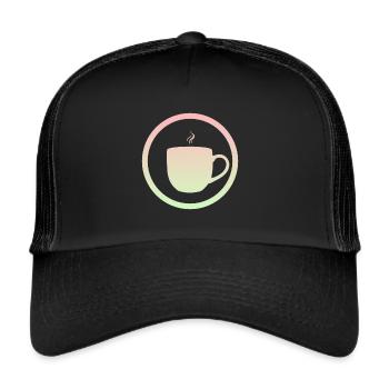 Kaffee Becher Tee - Trucker Cap - Schwarz/Schwarz - Vorne