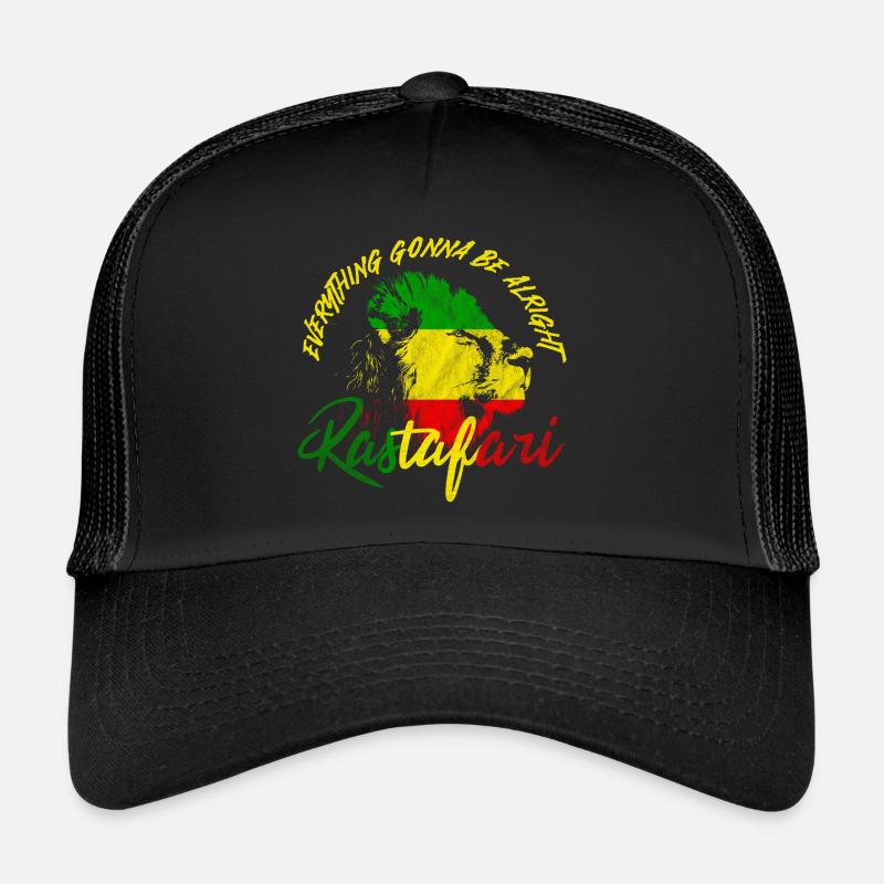 rastafari - Trucker Cap - Schwarz/Schwarz